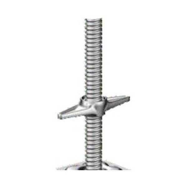 Adjustable hollow base jack with plate