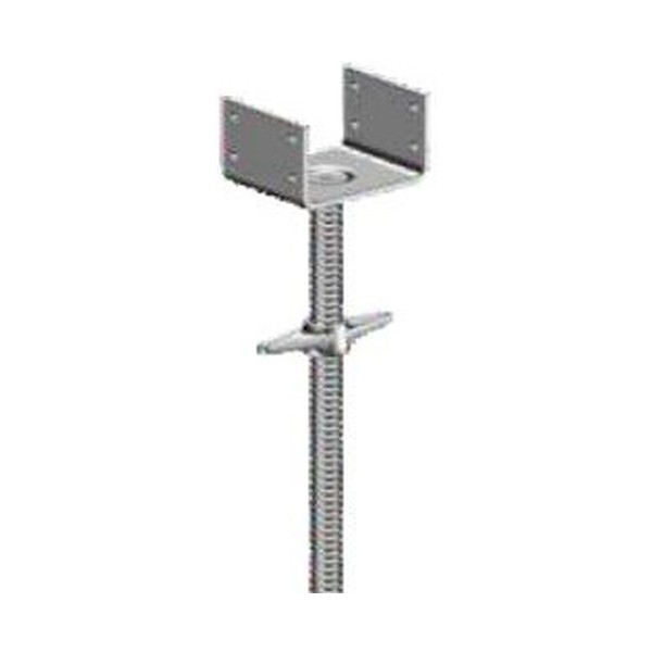 Adjustable hollow U-head jack for formwork beams