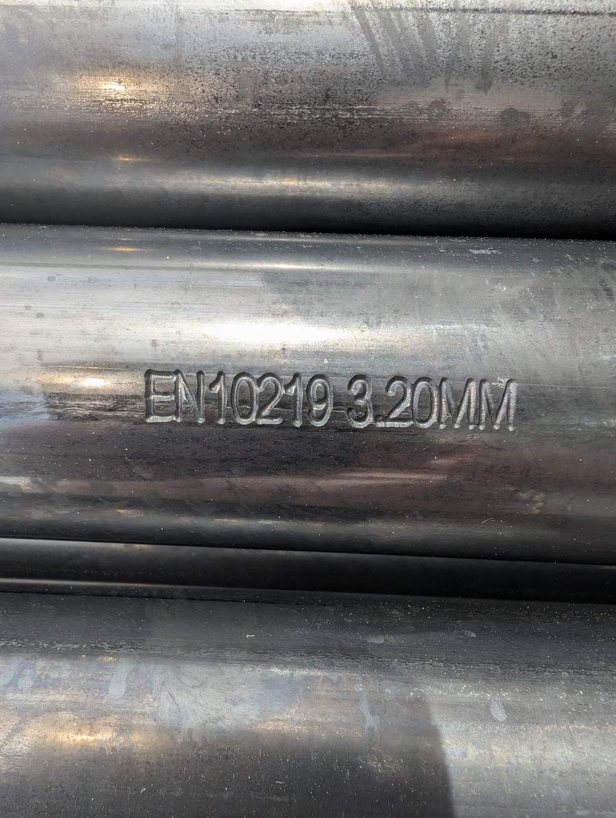 EN10219 3.20mm certified steel tubes used by Scaffworks for cuplock scaffolding manufacturing in UAE